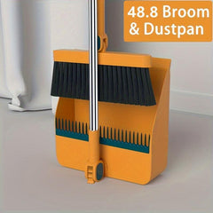 Thickened Broom Dustpan Floor Brush Set Upgraded Non-stick Hair Extended Broom
