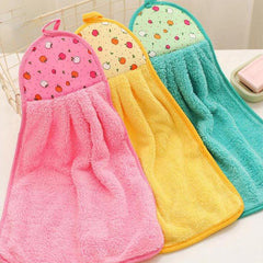 Coral Velvet Hand Towel Absorbent Cloth Kitchen Bathroom Accessory