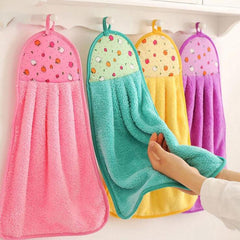 Coral Velvet Hand Towel Absorbent Cloth Kitchen Bathroom Accessory