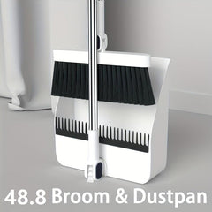 Rotatable Broom And Dustpan Set Durable Sweeping Broom With Long Handle
