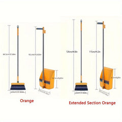 Rotatable Broom And Dustpan Set Durable Sweeping Broom With Long Handle