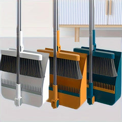 Rotatable Broom And Dustpan Set Durable Sweeping Broom With Long Handle
