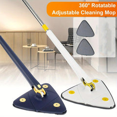 Triangle 360 Rotating Cleaning Mop Telescopic Long Handle Floor Mop