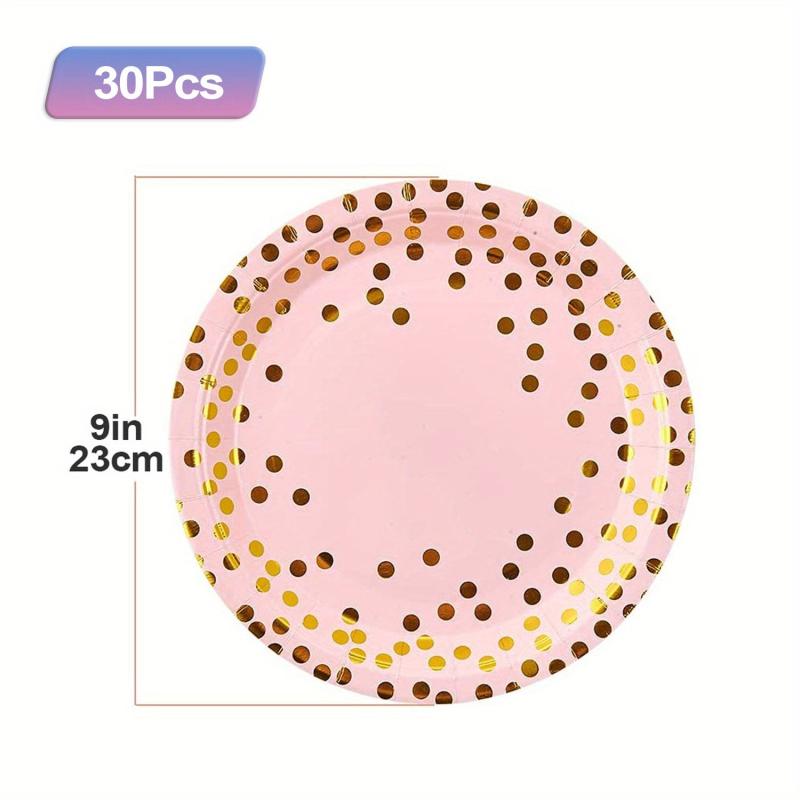 120pcs Pink and Golden Disposable Cutlery Set Party Supplies