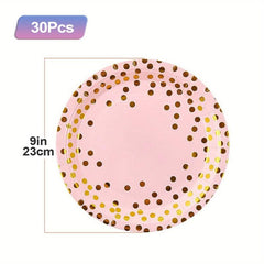 120pcs Pink and Golden Disposable Cutlery Set Party Supplies