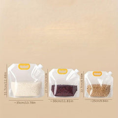5pcs Rice Hand held Spout Bag Sealed Cereals Beer Preservation Storage Bag