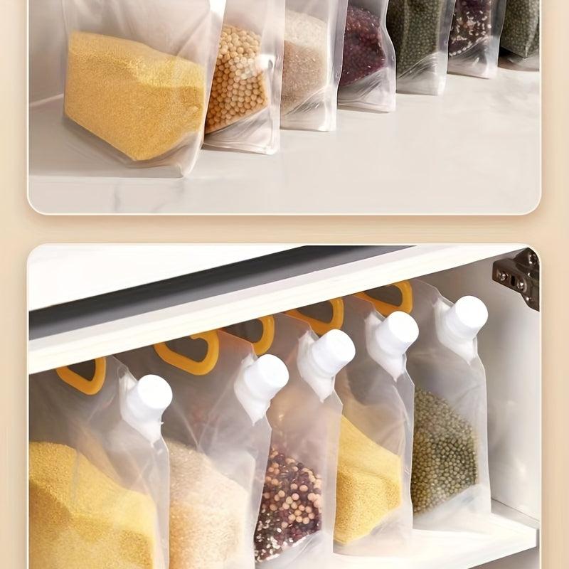 5pcs Rice Hand held Spout Bag Sealed Cereals Beer Preservation Storage Bag