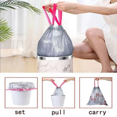 Drawstring Garbage Bag Portable Automatic Closing Household Bag