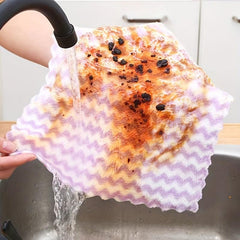 5pcs Microfiber Cleaning Cloth Dishwashing Towel Household Rag Kitchen Bathroom