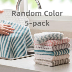 Colorful Striped Hand Towel & Dishcloth Set