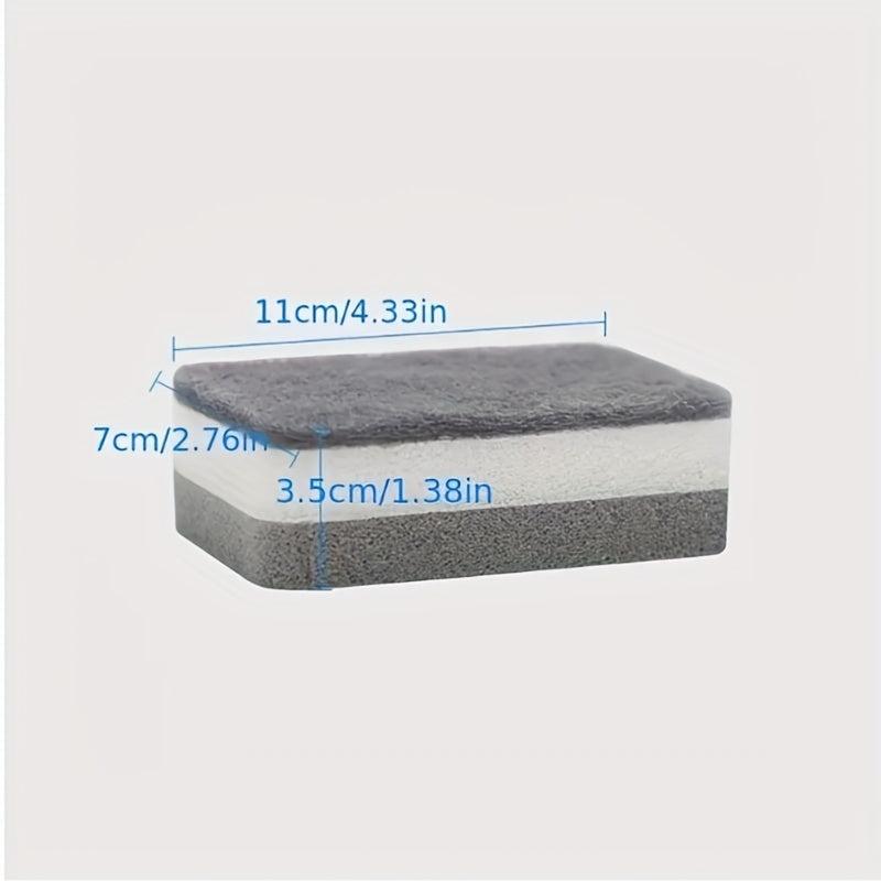10pcs Dual Sided Kitchen Sponges Grey