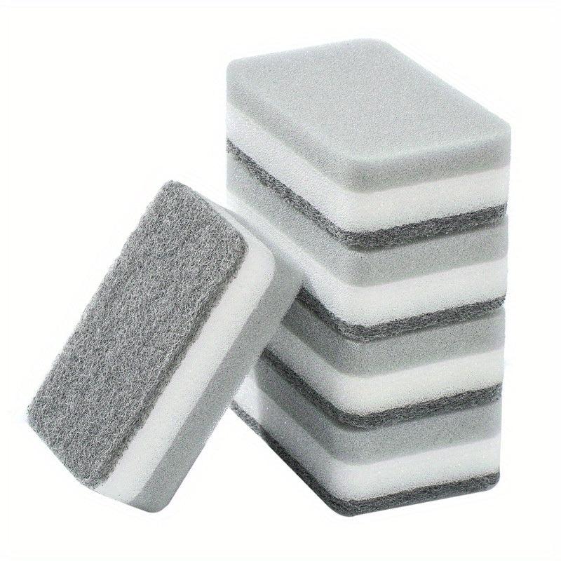 10pcs Dual Sided Kitchen Sponges Grey