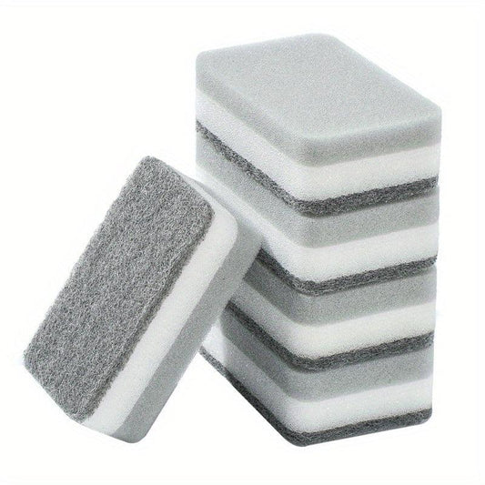 10pcs Dual Sided Kitchen Sponges Grey