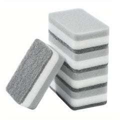 10pcs Dual Sided Kitchen Sponges Grey