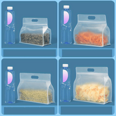 4pcs Reusable Silicone Food Storage Bag Leakproof Container Fresh Bag