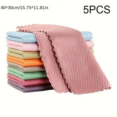5pcs Miracle Cleaning Cloths Streak-Free & Reusable