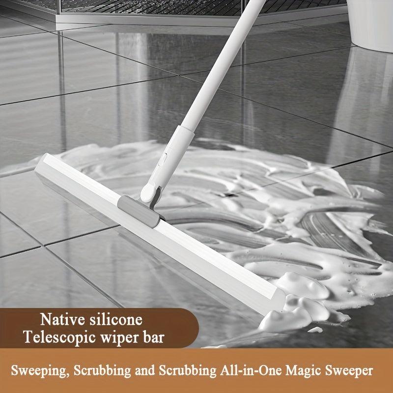 Magic Broom 3 Strips Rotating Floor Scraper Bathroom Window Squeegee