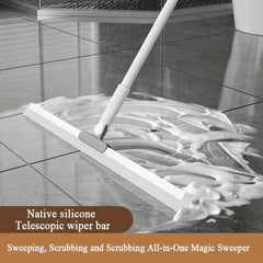 Magic Broom 3 Strips Rotating Floor Scraper Bathroom Window Squeegee