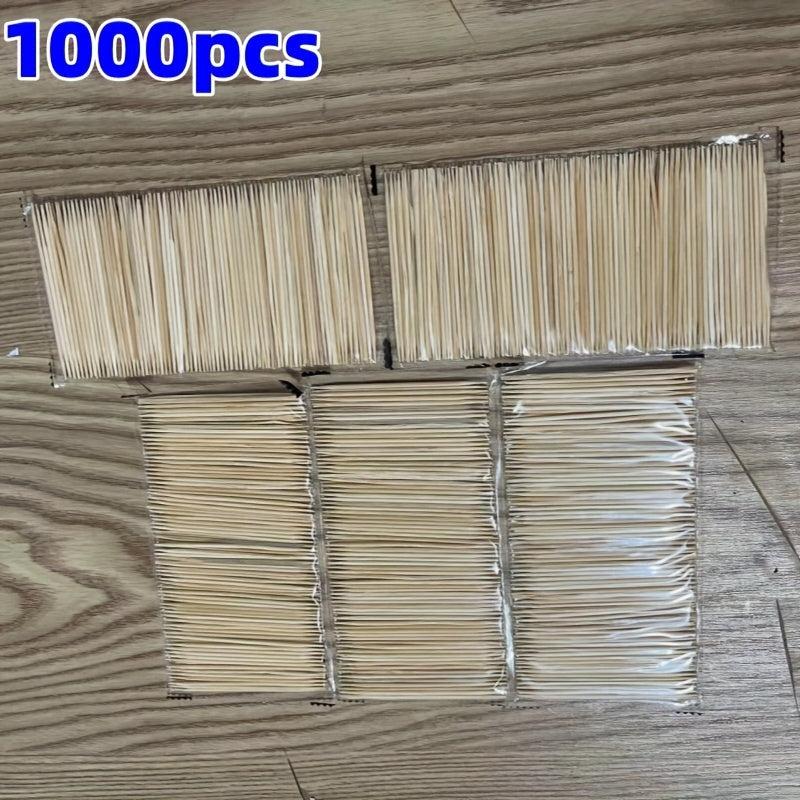 1000pcs Double-headed Bamboo Toothpicks Disposable Wooden Toothpicks