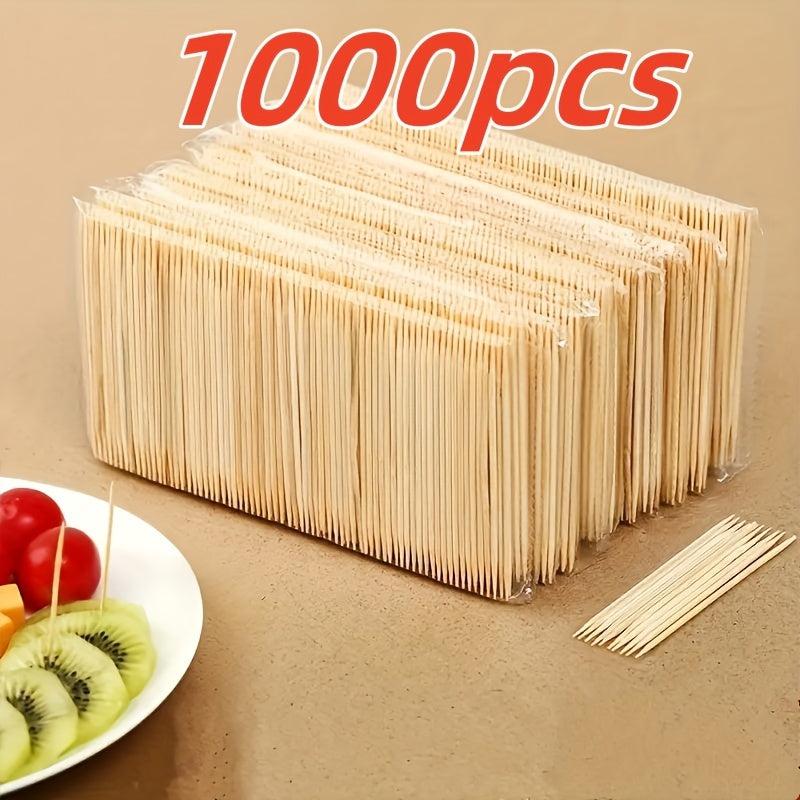 1000pcs Double-headed Bamboo Toothpicks Disposable Wooden Toothpicks