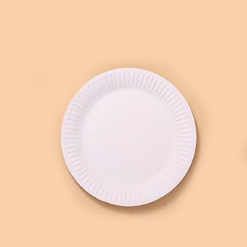 50pcs Disposable Round Paper Plate DIY Paper Dinner Plate