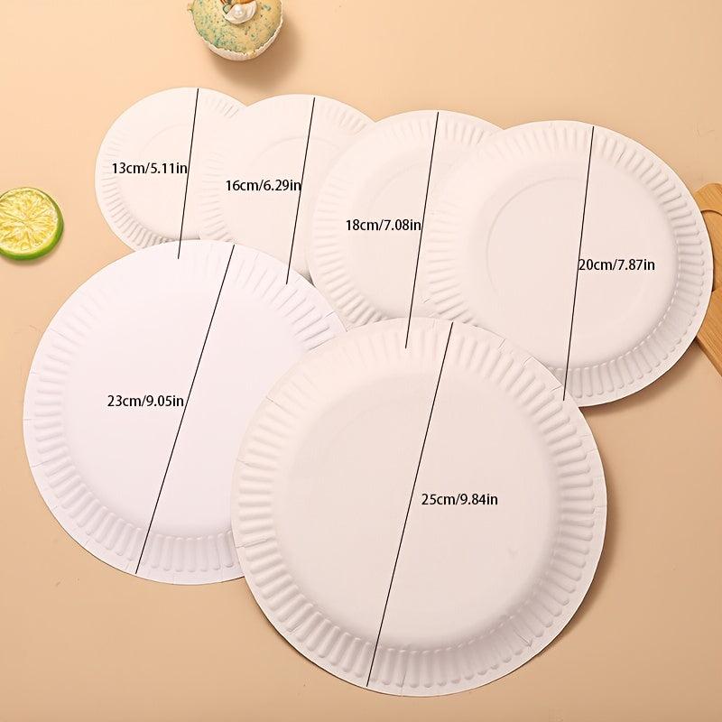 50pcs Disposable Round Paper Plate DIY Paper Dinner Plate