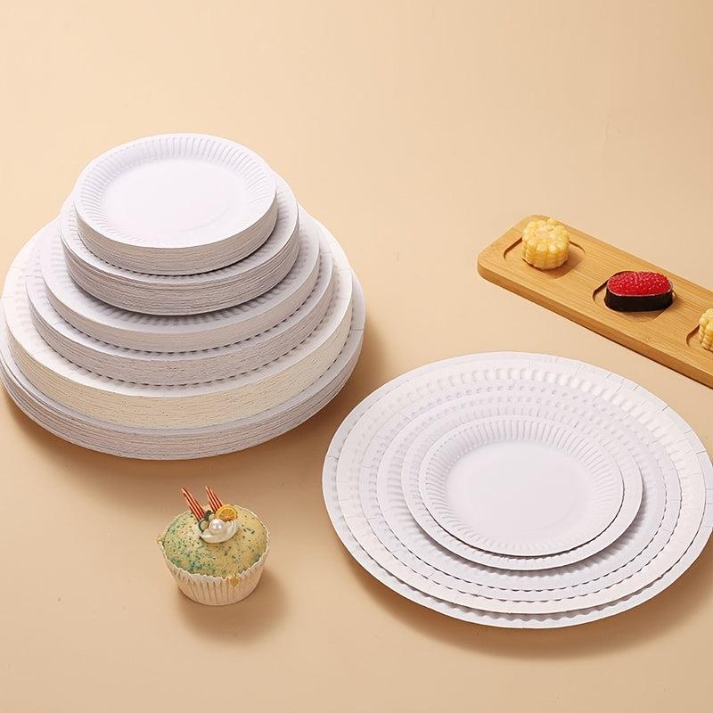 50pcs Disposable Round Paper Plate DIY Paper Dinner Plate