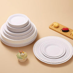 50pcs Disposable Round Paper Plate DIY Paper Dinner Plate
