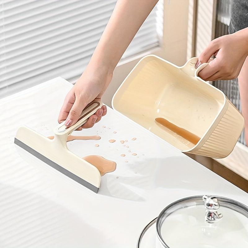Glass Wiper Squeegee & Garbage Can Set - Multifunctional Desktop Cleaning