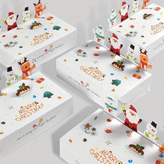 10pcs Christmas Paper Box Folding Candy Boxes Party Favors