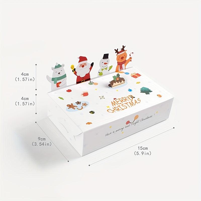 10pcs Christmas Paper Box Folding Candy Boxes Party Favors