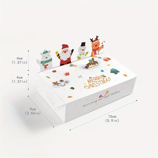 10pcs Christmas Paper Box Folding Candy Boxes Party Favors