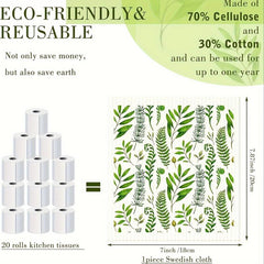 6pcs Swedish Kitchen Dish Cloths Multifunctional Cleaning Towel
