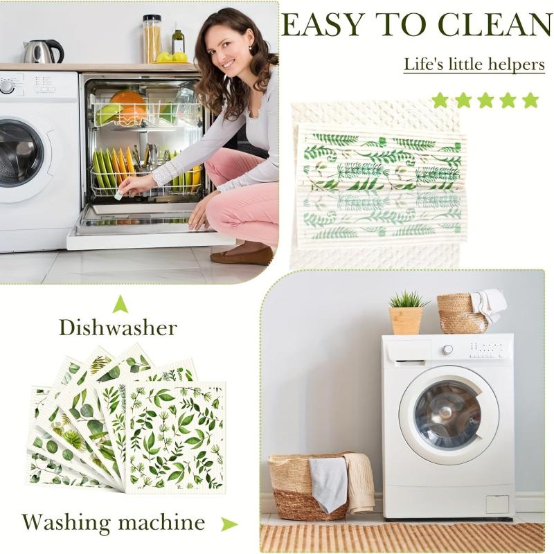 6pcs Swedish Kitchen Dish Cloths Multifunctional Cleaning Towel