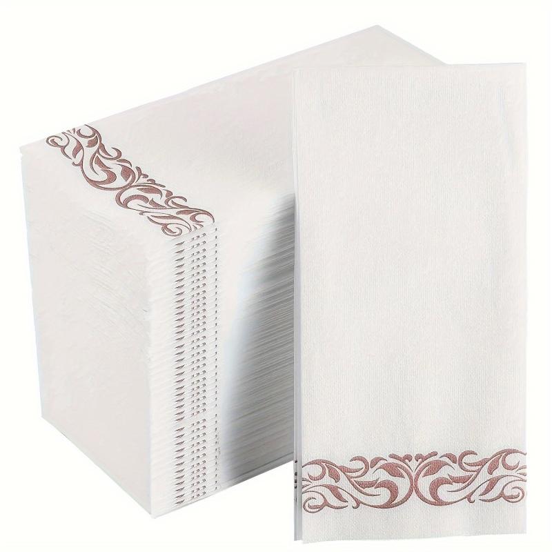 50 Sheets Golden Lace Disposable Napkins For Party Wedding Dinner Event