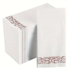 50 Sheets Golden Lace Disposable Napkins For Party Wedding Dinner Event