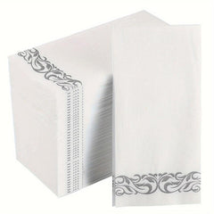 50 Sheets Golden Lace Disposable Napkins For Party Wedding Dinner Event