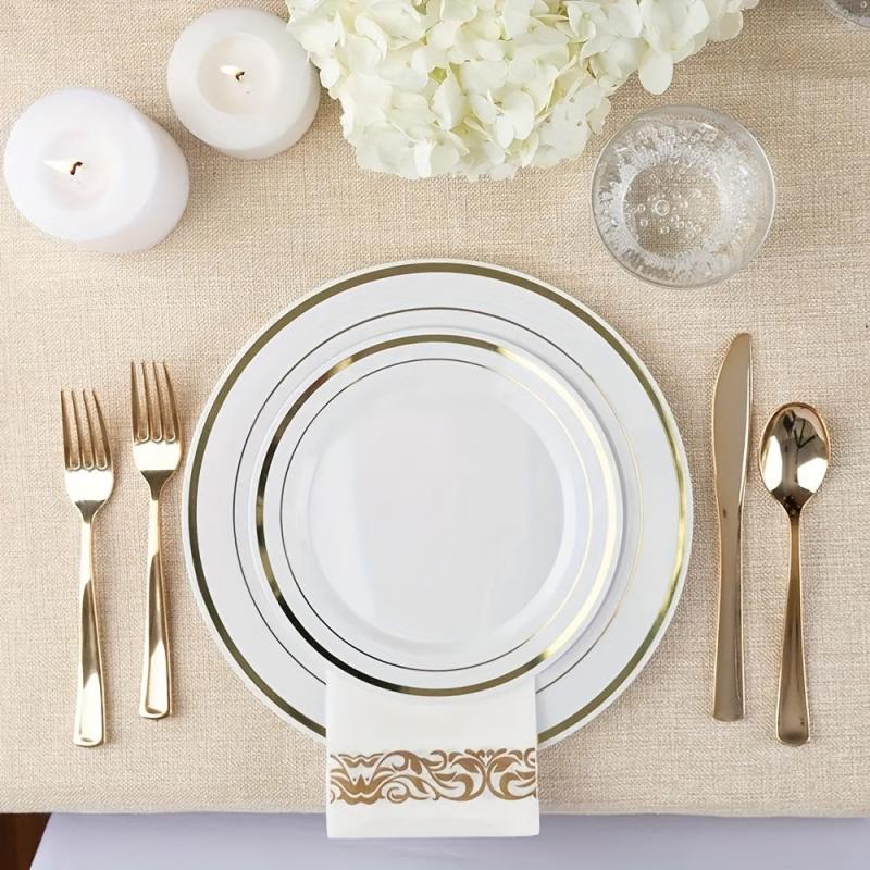 50 Sheets Golden Lace Disposable Napkins For Party Wedding Dinner Event