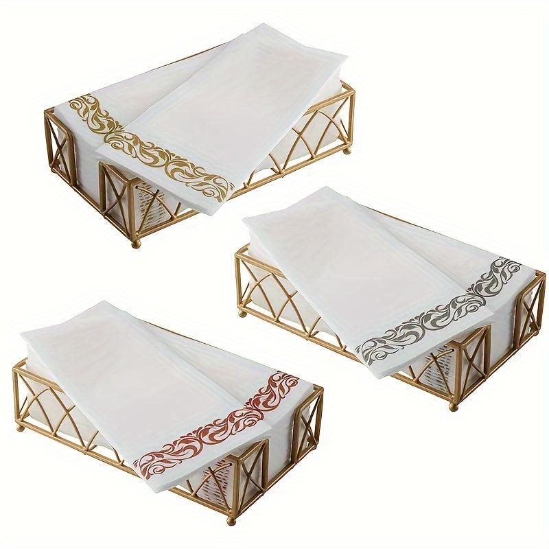 50 Sheets Golden Lace Disposable Napkins For Party Wedding Dinner Event
