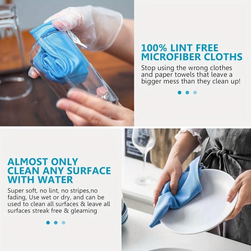 10 Microfiber Cleaning Cloth Dishwashing Kitchen Bathroom Towel