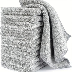 5pcs Bamboo Charcoal Fiber Dish Towel Kitchen Cleaning Cloths Water Absorbent