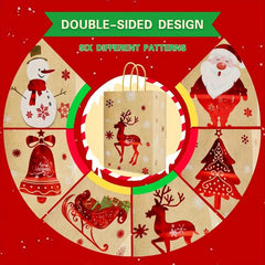 24pcs Christmas Gift Bags Brown Paper Holiday Treat Bags With Handles