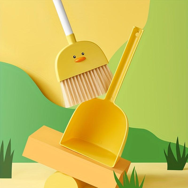 Kids Mini Broom and Dustpan Set - Portable Desktop Cleaning Toy