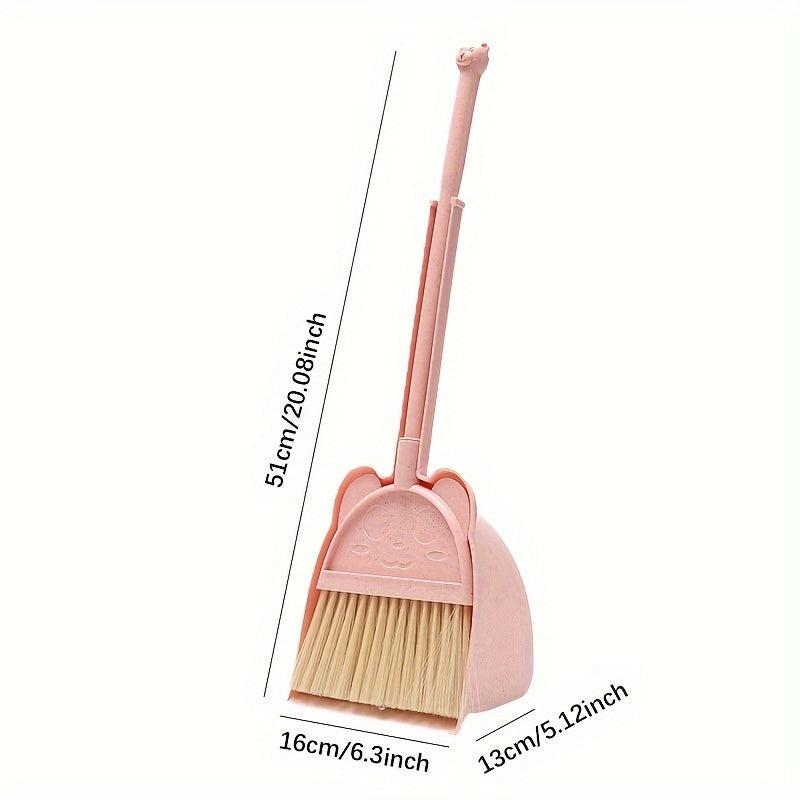 Kids Mini Broom and Dustpan Set - Portable Desktop Cleaning Toy