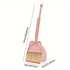 Kids Mini Broom and Dustpan Set - Portable Desktop Cleaning Toy
