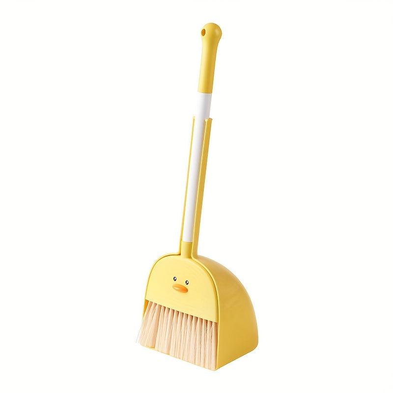 Kids Mini Broom and Dustpan Set - Portable Desktop Cleaning Toy