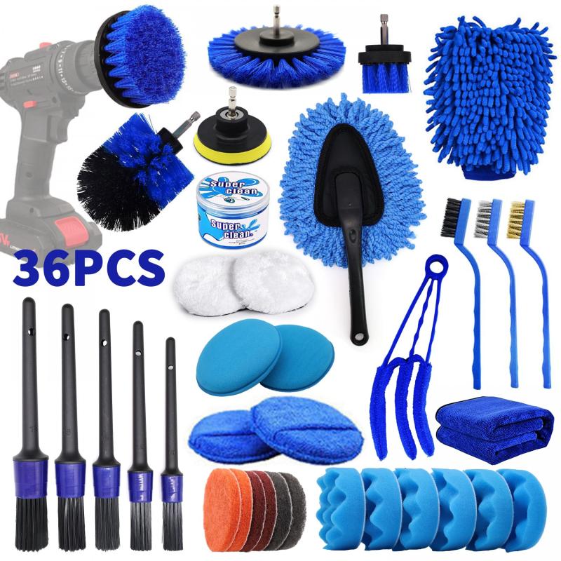 Car Cleaning Brush Set Drill Brush Attachment Set For Car Interior Exterior