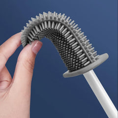 3 Pack Toilet Brush Holder Set Long Handle Wall Mounted Flexible Bowl Cleaning