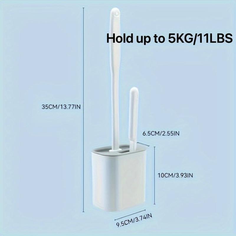 3 Pack Toilet Brush Holder Set Long Handle Wall Mounted Flexible Bowl Cleaning