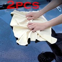 2pcs Car Cleaning Cloth Reusable Soft Drying Towel Multifunctional Household Rag